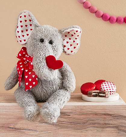 Bearington® Hugh Lovesyou Elephant Plush with Cookies